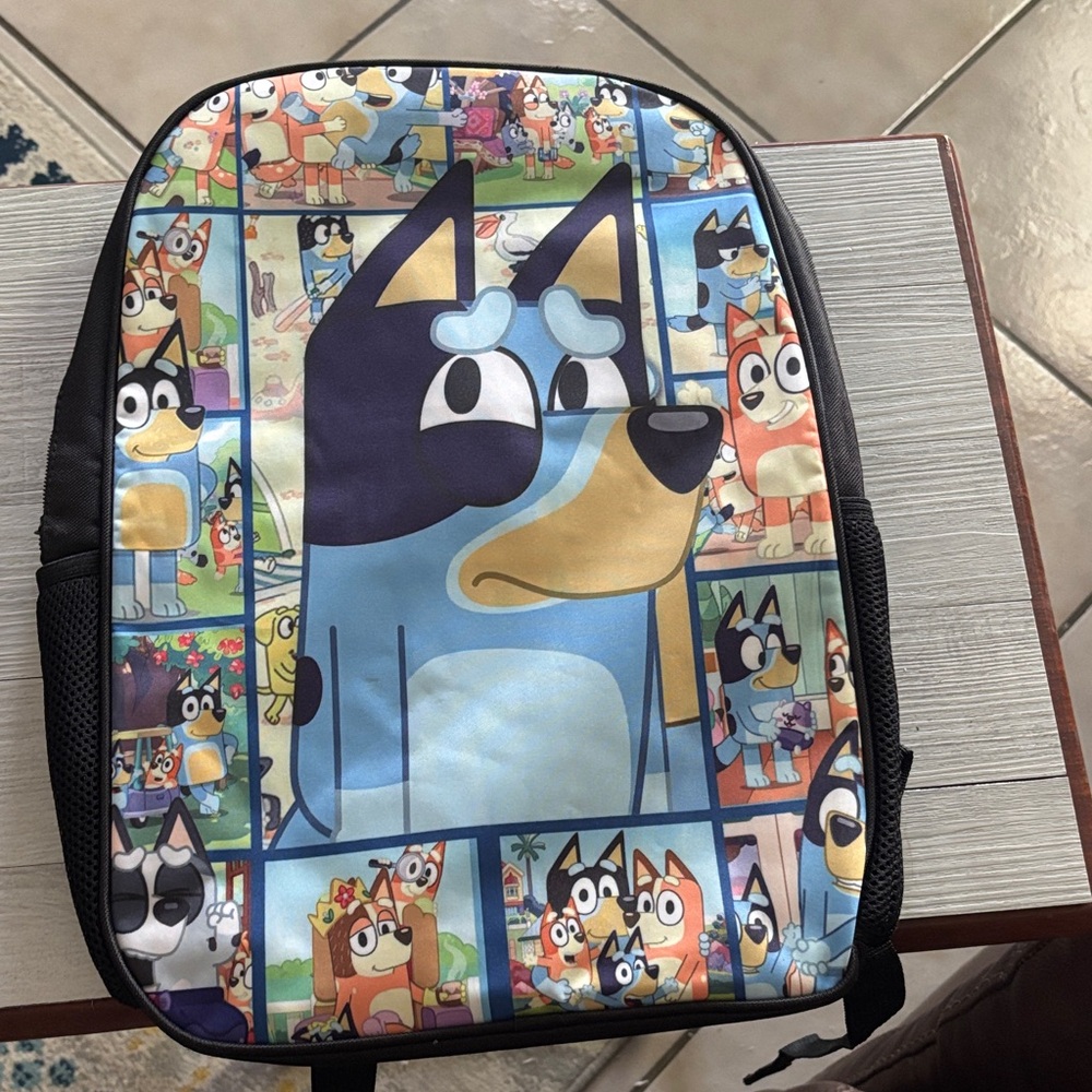 Bluey Cartoon Panel Backpack - Multicolor NWOT